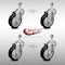 Service Caster 4 Inch SS Black Polyurethane Wheel Swivel 1/2 Inch Threaded Stem Caster Set SCC SCC-SSTS20S414-PPUB-BLK-121315-4 - alternate 3